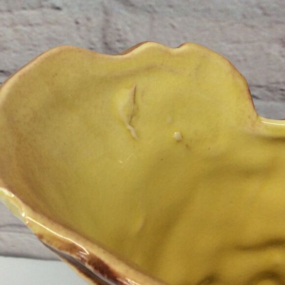 McCoy Pottery Vintage Grapevine Pitcher Vase Yellow Brown 9.5"x6.5" 1950s Decor - Picture 11 of 11